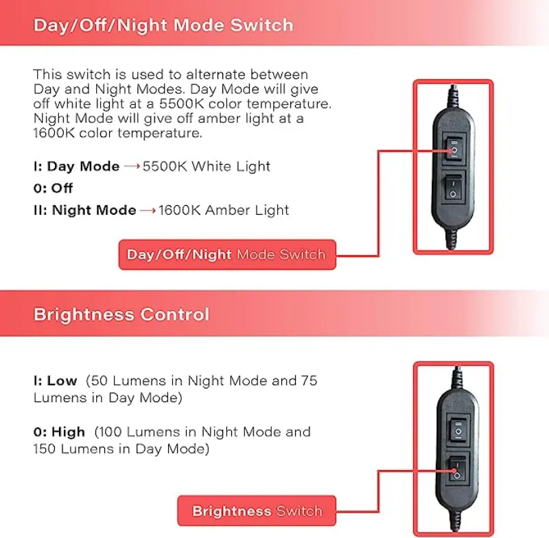 Amber Light Clamp for Nighttime Reading by Hooga