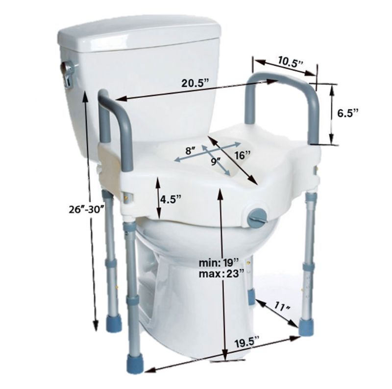 INNO Medical Supply Raised Toilet Commode Seat with Adjustable Legs Picture