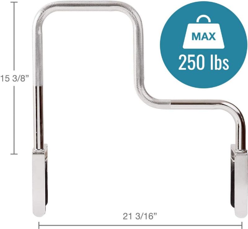 Heavy Duty Shower Grab Bar and Safety Tub Bath with Adjustable Brackets by HealthSmart Picture