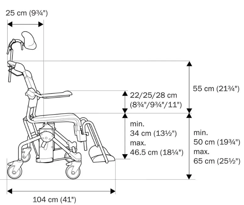 Etac Swift Mobil Tilt2 Commode Shower Chair