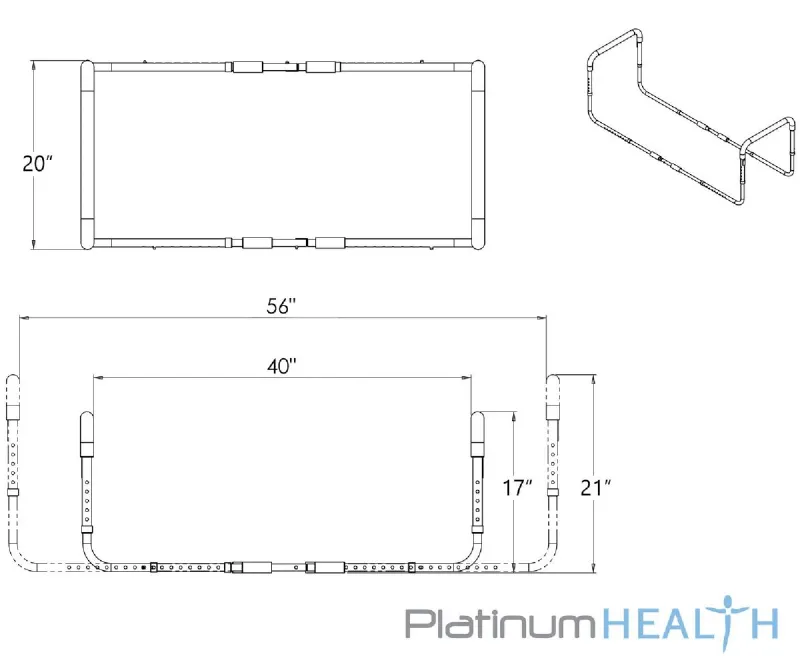 LumaRail Double Sided Bed Assist Rail by Platinum Health