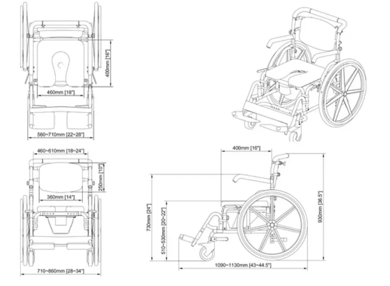 MaxiBathe 3in1 Bariatric Shower Commode Chair by Platinum Health