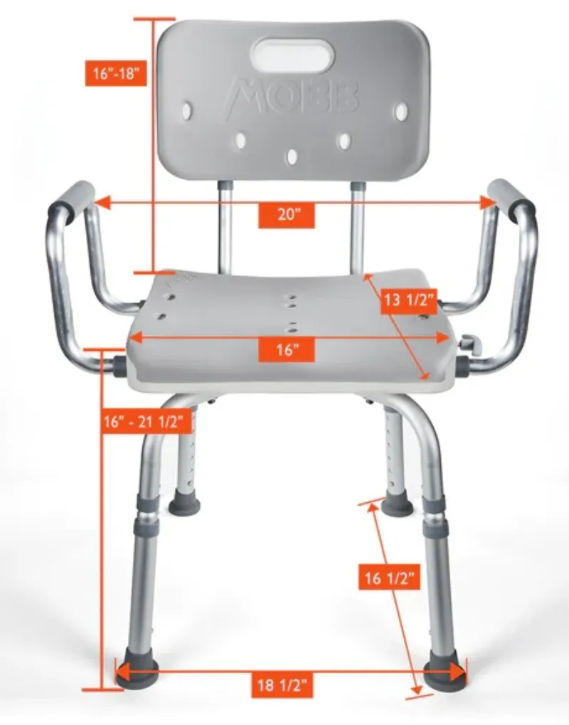 Shower Chair with Swivel Seat and Padded Handles on Each Side by INNO