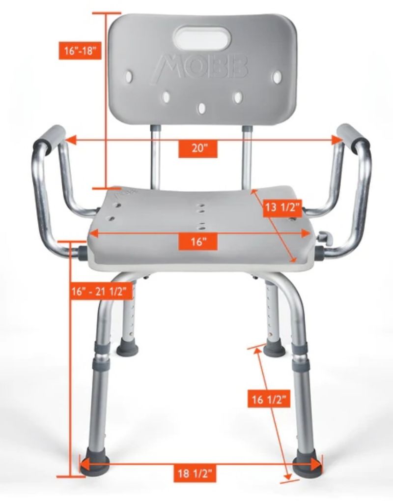 Shower Chair with Swivel Seat and Padded Handles on Each Side by INNO Medical Supply Picture