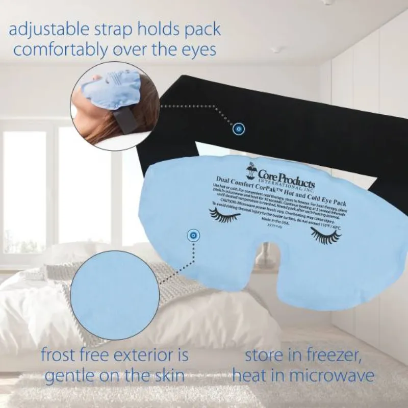 Hot and Cold Therapy Eye Mask Compress for Migraines and Puffy Eye Treatment from Core Products