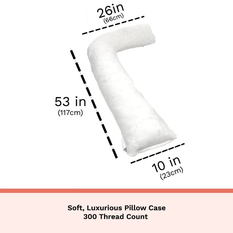 Hypoallergenic Cover J-Shape Body Pillow for Sleeping Disorders with Organic Latex from Back Support Systems Picture