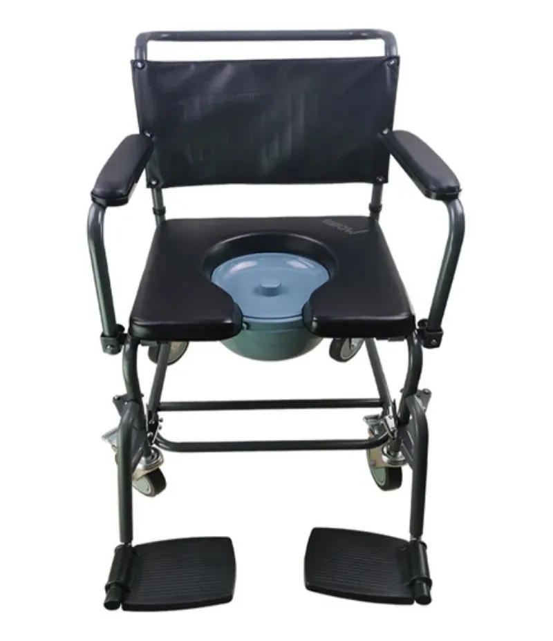 Padded Shower Commode Chair with Swing Away Footrests by Inno Medical
