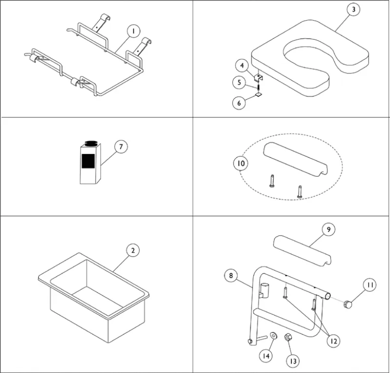 Padded Seat Assembly for Mariner Rehab Shower Commode Chair by Invacare
