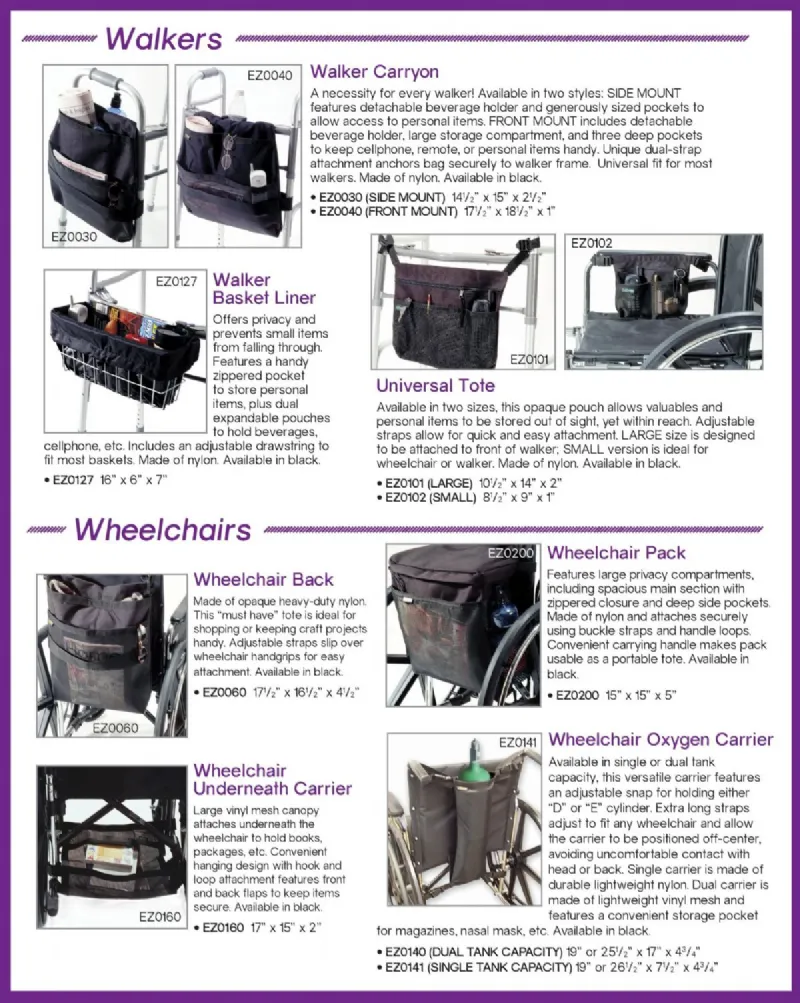 EZACCESSORIES Universal Wheelchair Underneath Carrier