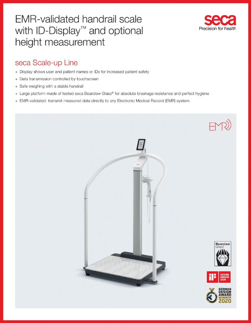 Bariatric EMR Hospital Scale with Handrail by Seca Scales Picture