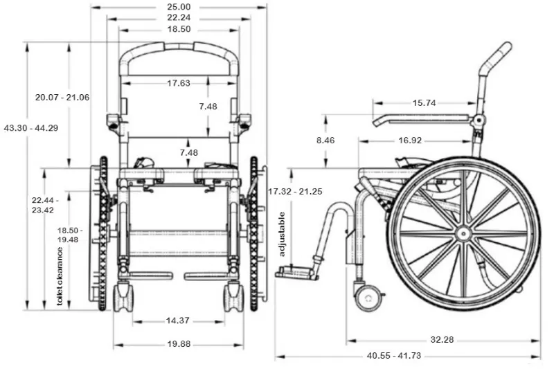 RollIn Shower Buddy Solo Shower Commode Chair