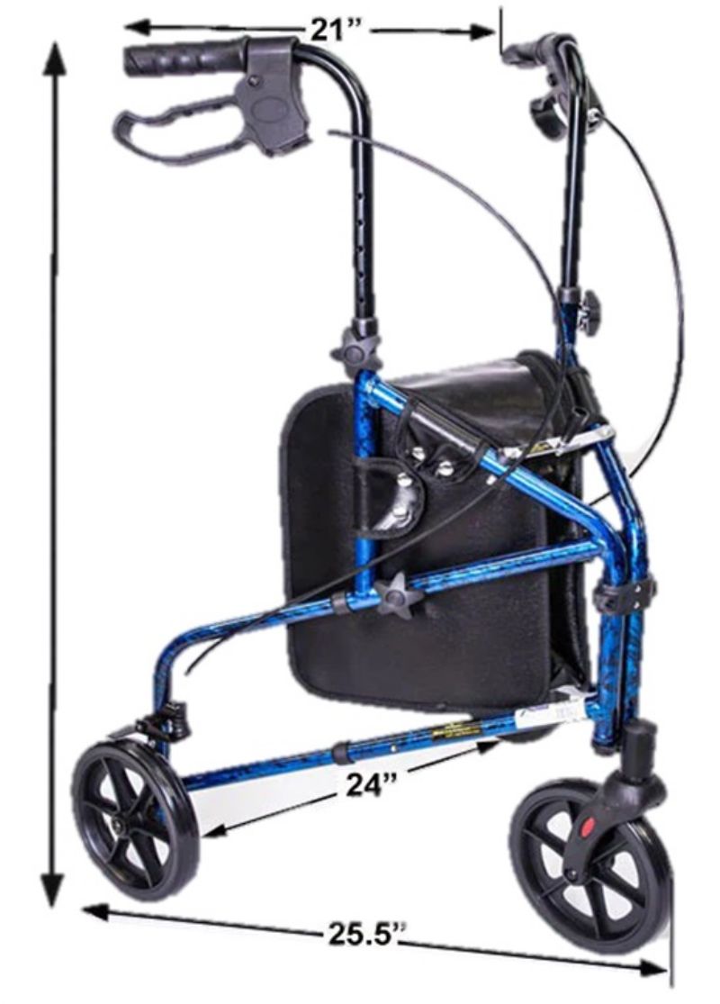 Rollator Walker With 3 Wheels Made From Lightweight Aluminum with 300 lbs. Weight Capacity Picture
