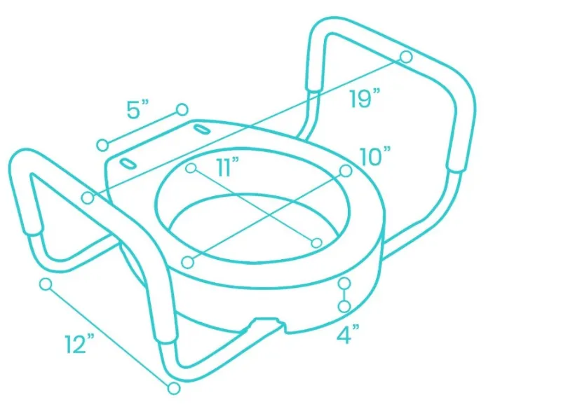 Toilet Seat Riser with Arms For Standard and Elongated Toilets by Vive