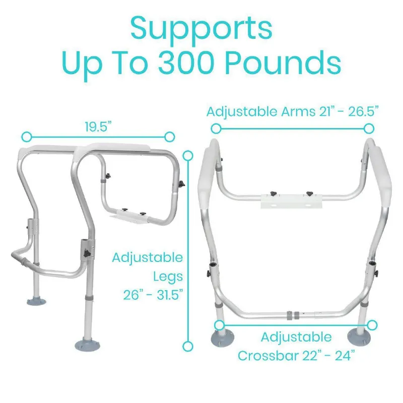 Toilet Safety Frame With Adjustable Heights That Fits Most Regular an