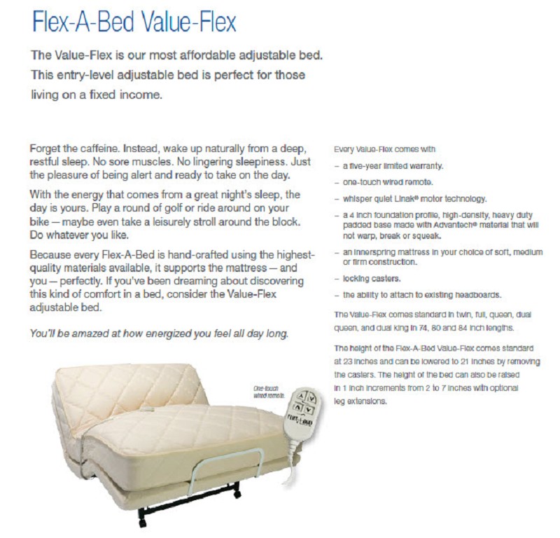 Value-Flex Adjustable Bed by Flex-A-Bed - FREE Shipping