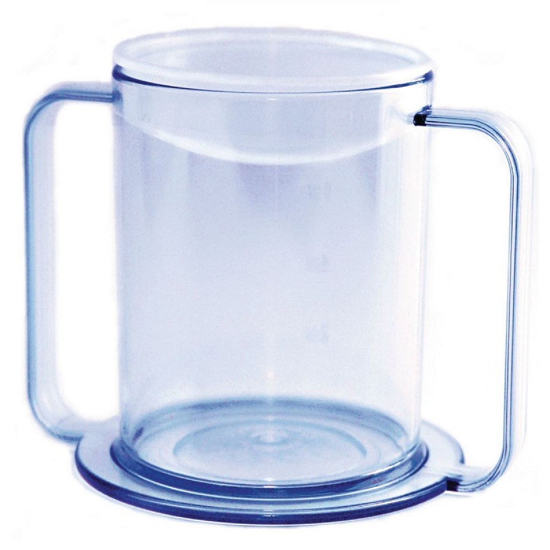 plastic cup with handle and lid