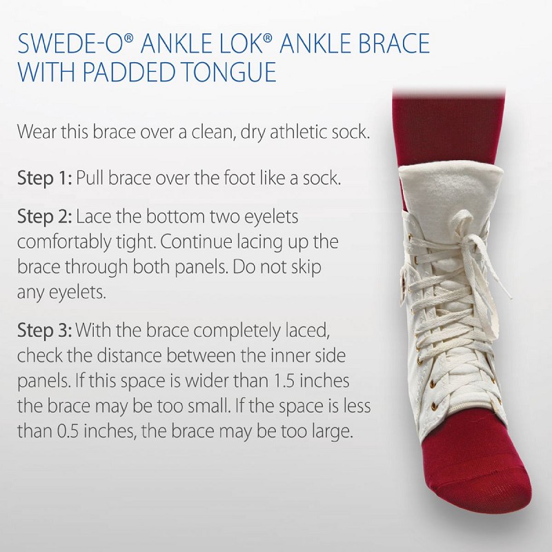 SwedeO Ankle Lok Ankle Support Brace with Padded Tongue by Core Products