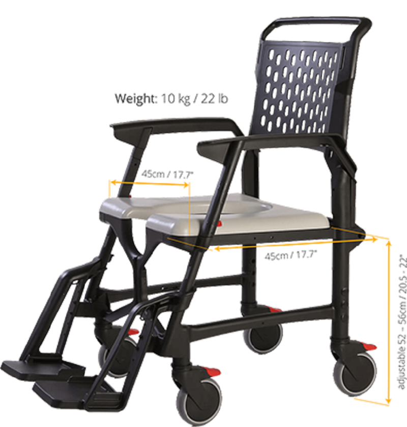 Seatara BathMobile Adjustable Shower and Commode Chair