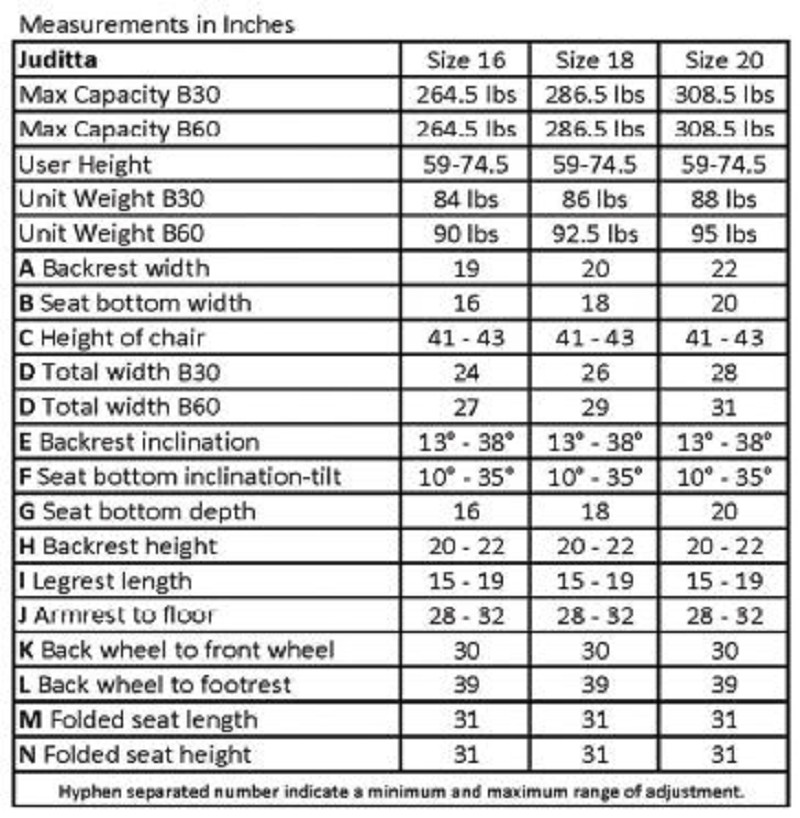 Juditta TiltInSpace Manual Wheelchair FREE Shipping