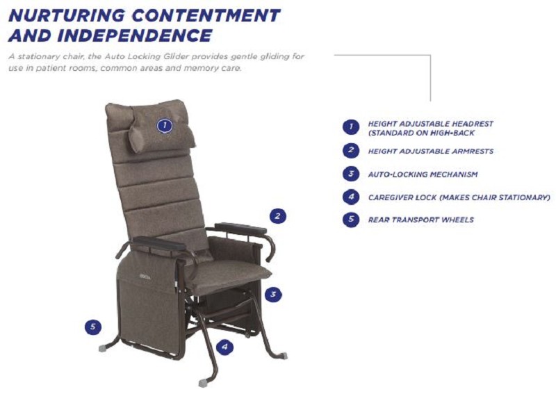 Broda 100 Tranquille AutoLocking Glider Geri Chair