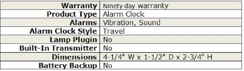 Shake-N-Lite Vibrating Alarm Clock with Backlight