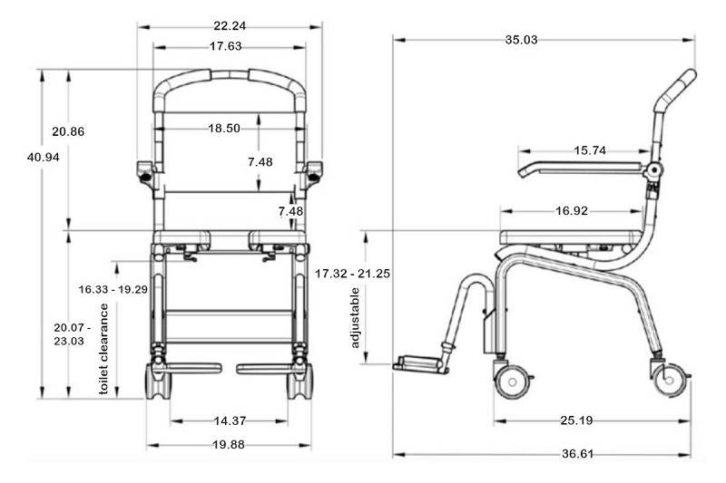 Shower Buddy RollIn Buddy Lite Shower Commode Chair