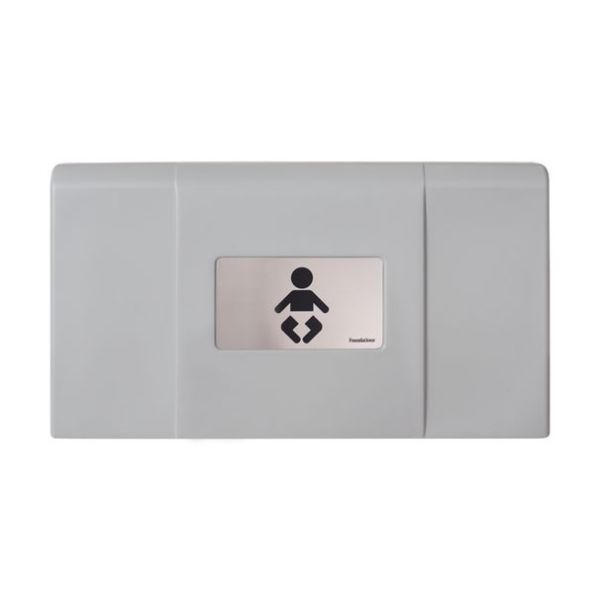 Horizontal Baby Changing Station with A Sign Wall Mounted Changing Table for Commercial Restrooms 