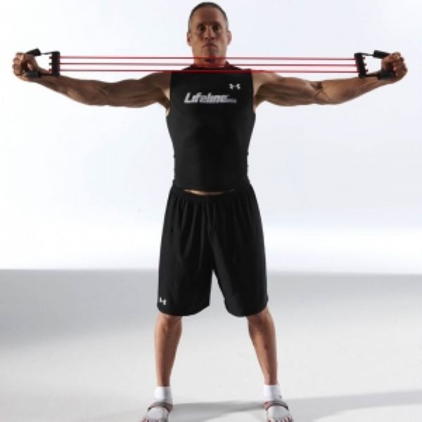 4 Levels 10/15/20/25 LBS Chest Expander Resistance Bands Muscle Stretcher Band Resistance Hand Exerciser Exercise Puller 