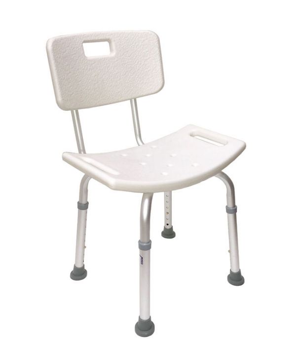 Shower Chair With Back And Suction Cup Feet, Shower Bench With Arms