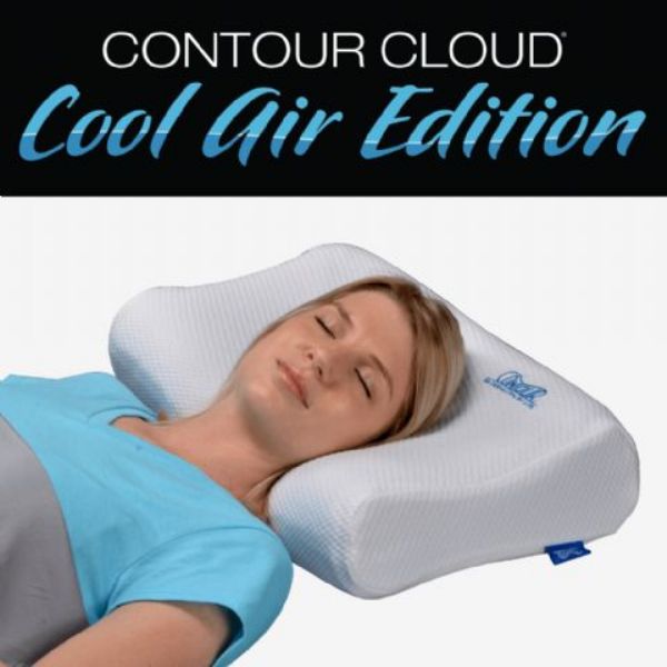 Keep Cool & Dry on Memory Foam Pillow. Contour Cloud Bed Pillow Air Edition 