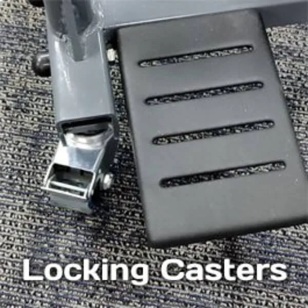 EZLift Handicap Toilet Aid locking casters for patient safety