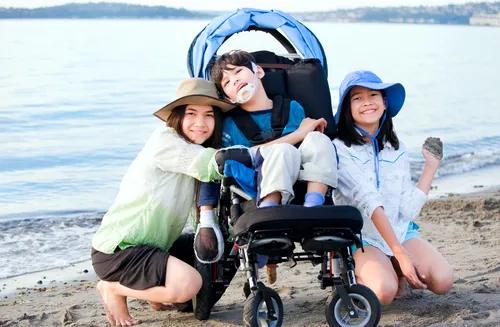 Special Needs Stroller on Beach