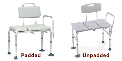 padded and unpadded tub benches