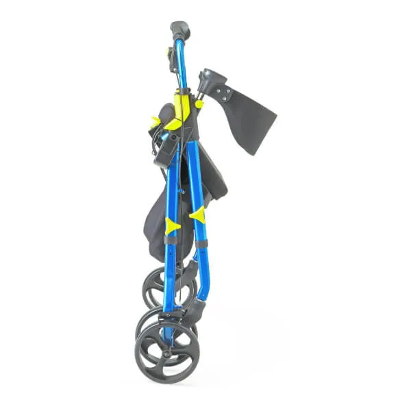Empower Portable Folding Rollator by Medline folded for convenient storage