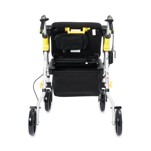 Empower Portable Folding Rollator by Medline liftable seat and cup holder