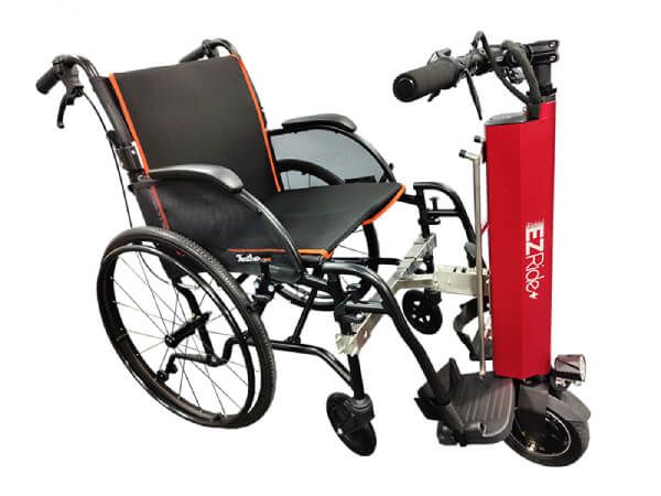 EZRide+ attached to a regular wheelchair