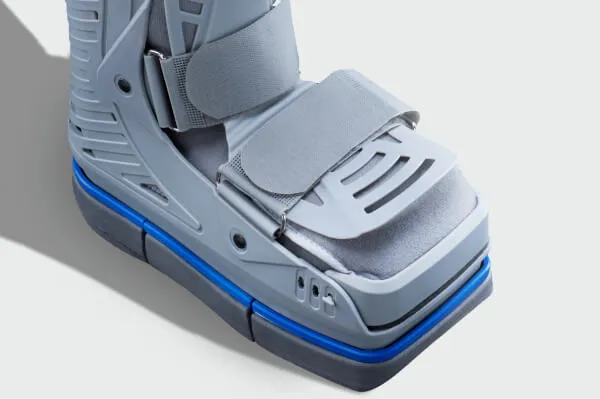 The toe bumper of the Shoebaum Air Cam Walker prevents accidental hits