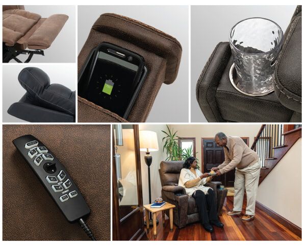 VivaLift Mobility Radiance Lift Chair features phone charger remote control and cup holders