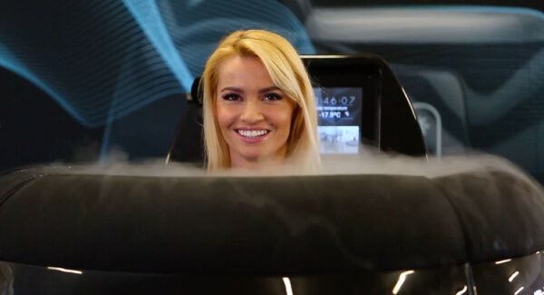 Woman enjoying her cryotherapy session
