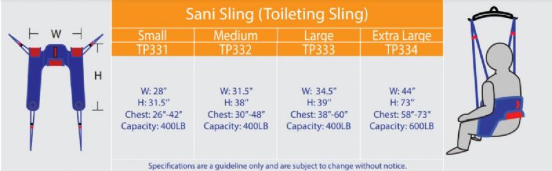 4-Point Sani Slings Deluxe Padded Patient Toilet Sling Picture