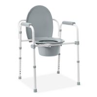 3-in-1 Elongated Folding Bedside Commode Chair by Medline