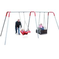 Two Bay ADA Compliant Wheelchair Swing Set with Swings