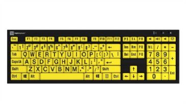 Large Print Keyboard - PC Nero Slimline by Logickeyboard