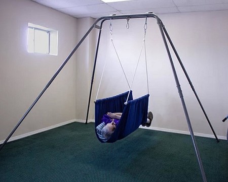 ADHD Autism Double Layer Reversible Therapy Swing for Children & Adults with Special Needs Sensory Swing for Kids Indoor & Outdoor 360° Swivel Hanger SPD 
