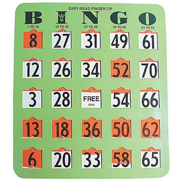 JUMBO NUMBER FINGER-TIP BINGO SHUTTER CARDS 25 COUNT 