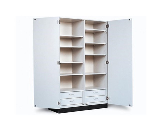 Hausmann Double Door Storage Cabinet, Two Door Cabinet With Shelves