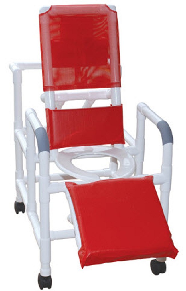 Reclining Shower Chair With Deluxe Elongated Open Front Seat