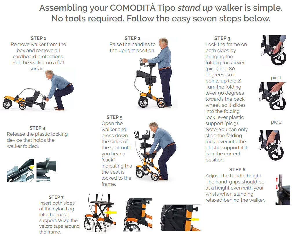 Comodita Tipo Stand Up Advance Rolling Walker