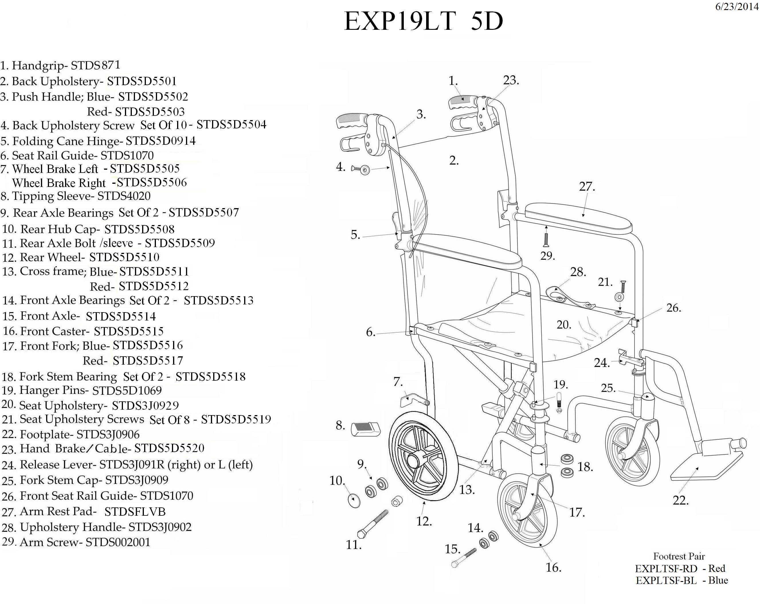 Drive Medical Expedition Aluminum Transport Wheelchair with Loop Locks